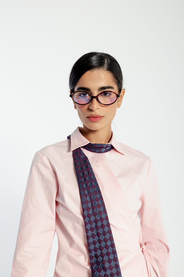Crossover Shirt in Pink