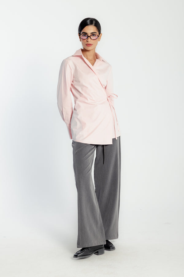 Crossover Shirt in Pink