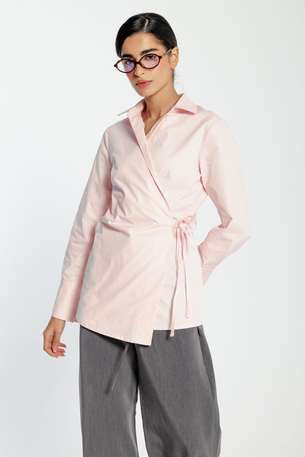 Crossover Shirt in Pink