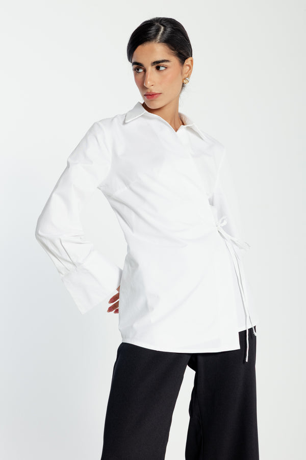 Crossover Shirt in White