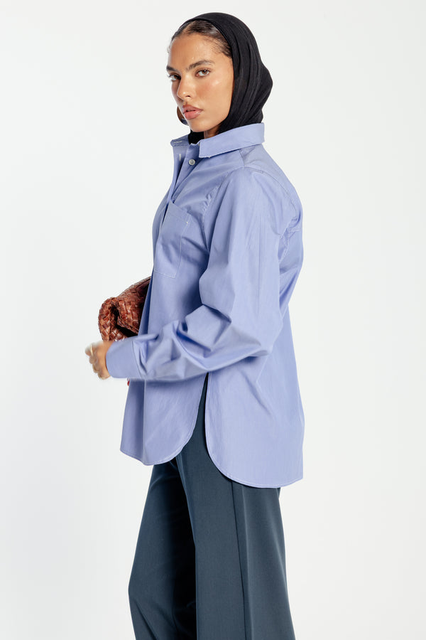 Blue Thin Striped Shirt