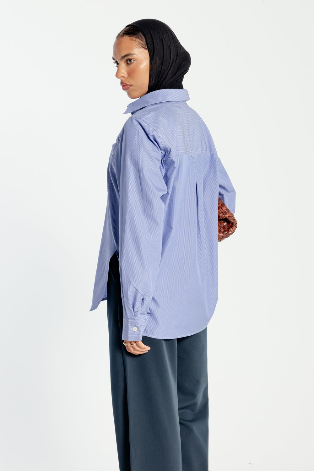 Blue Thin Striped Shirt