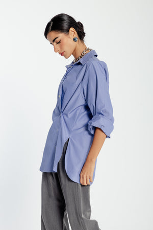 Striped Shirt With Side Button