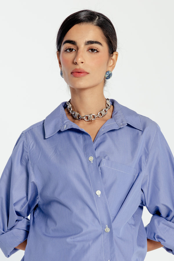 Striped Shirt With Side Button