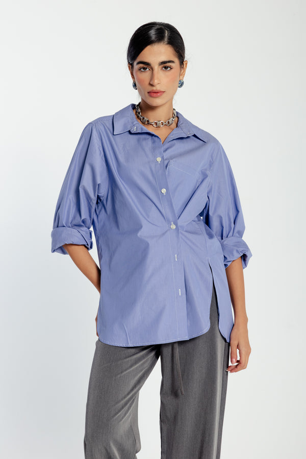 Striped Shirt With Side Button