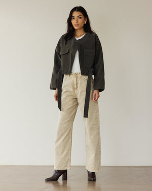 Fast Lane Moto Jacket in Olive