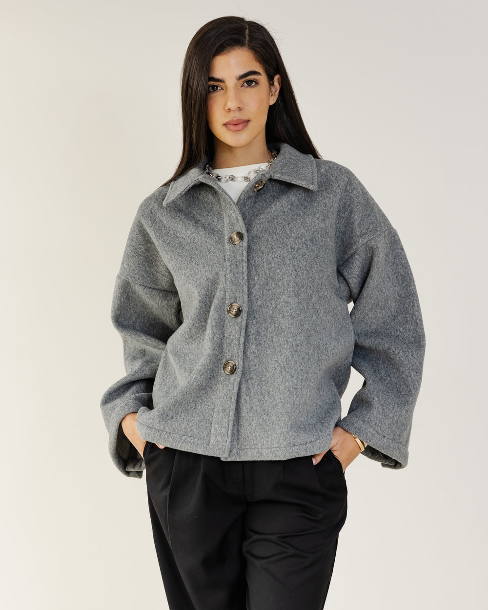 Felt Jacket in Grey