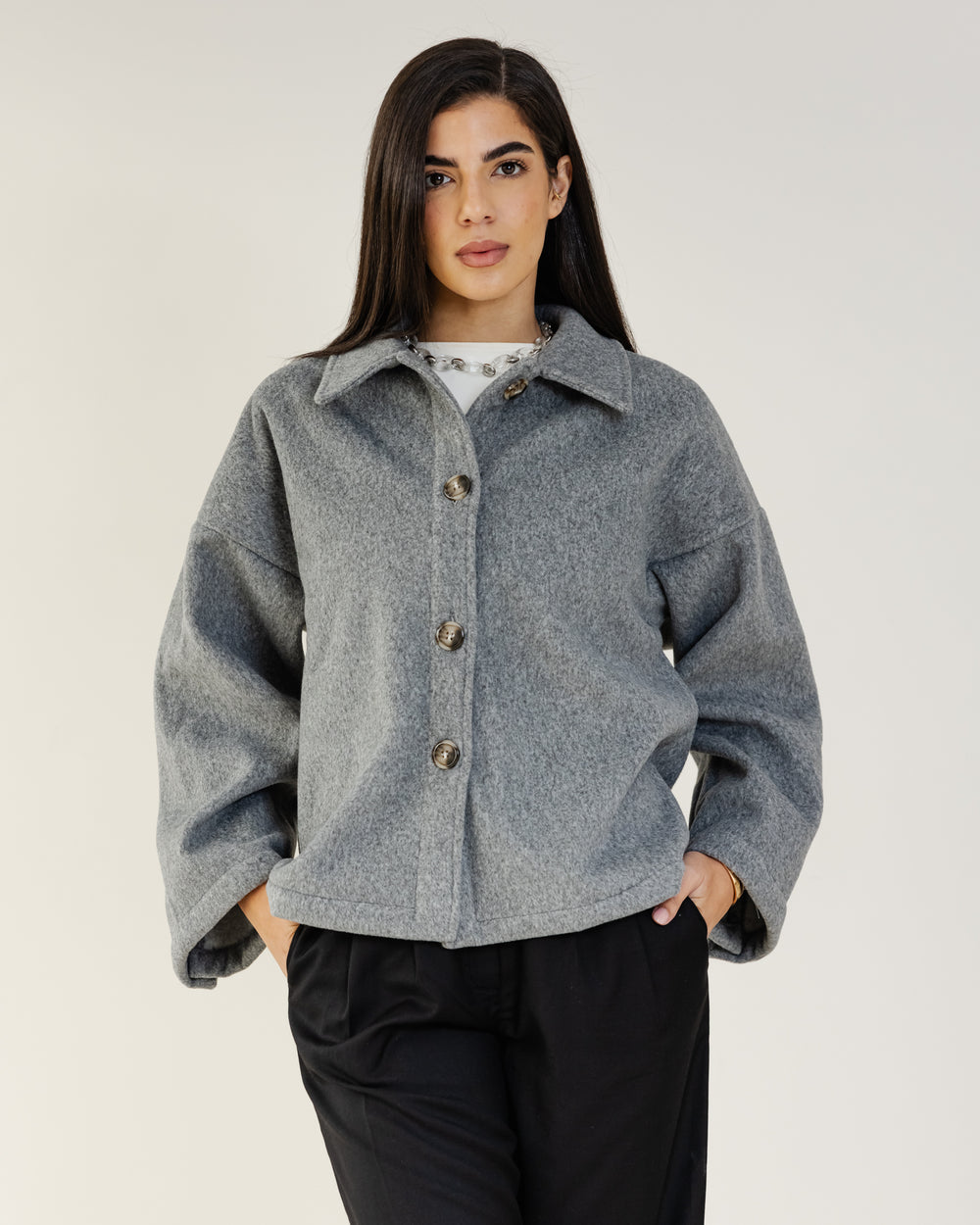 Felt Jacket in Grey