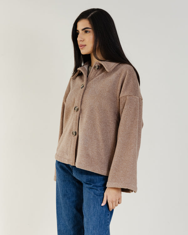 Felt Jacket in Beige