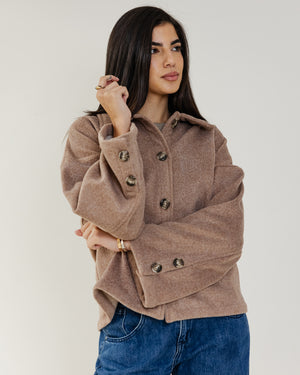 Felt Jacket in Beige
