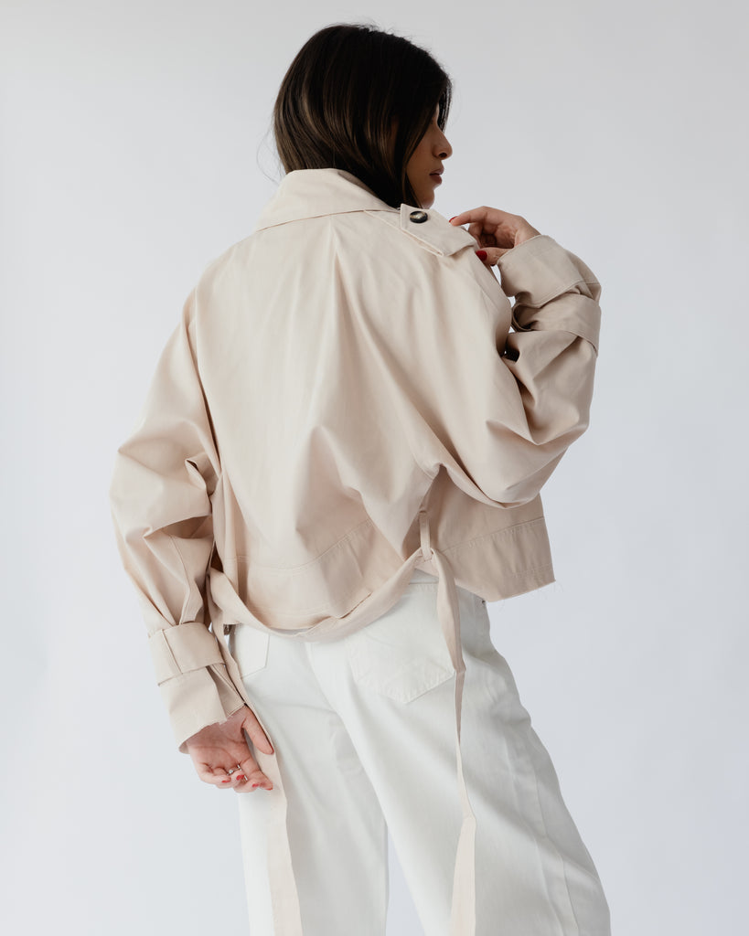 Hit The City Trench Jacket in Beige