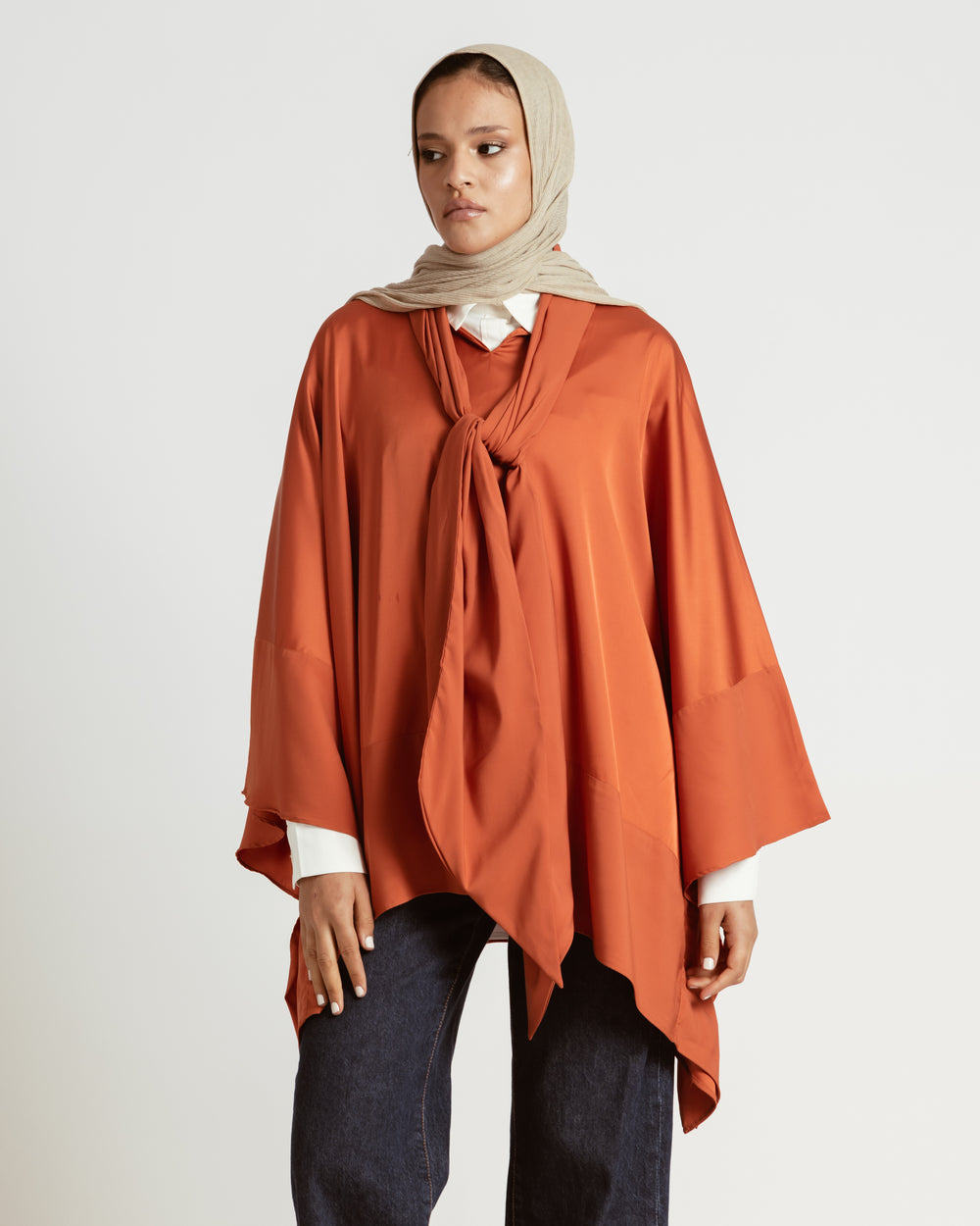 Scarfed Top in Brick
