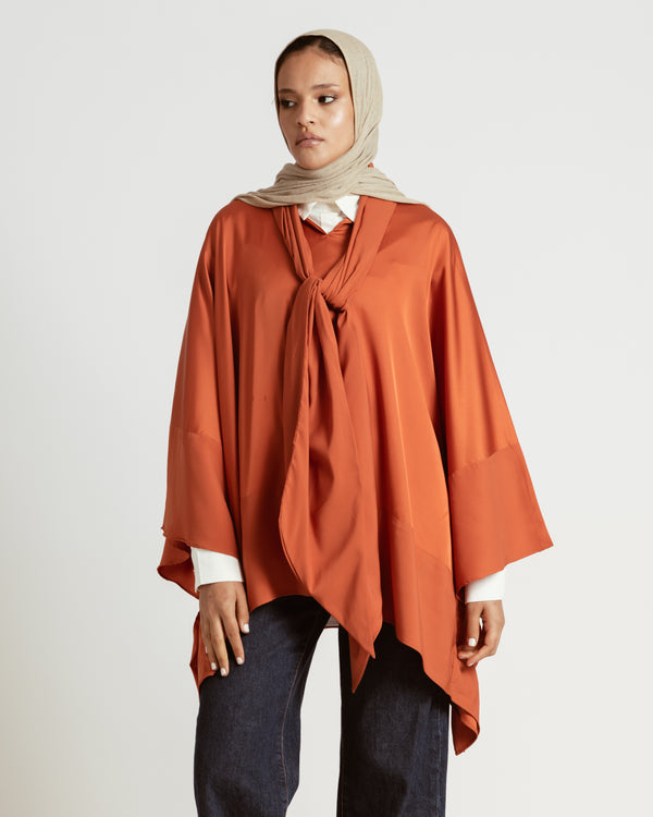 Scarfed Top in Brick