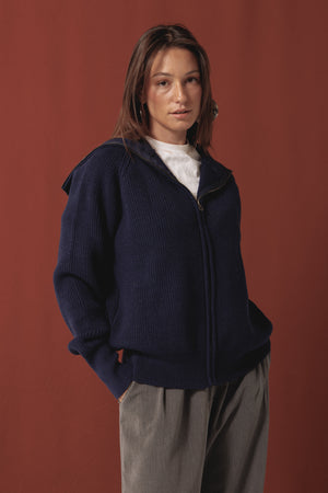 Knit Jacket in Navy