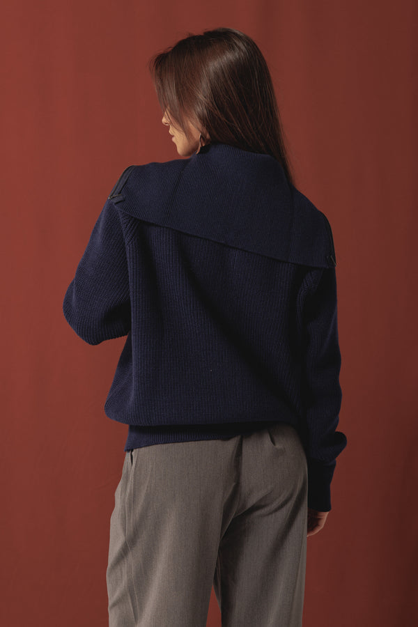 Knit Jacket in Navy