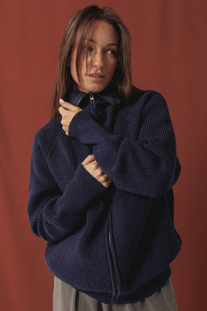 Knit Jacket in Navy