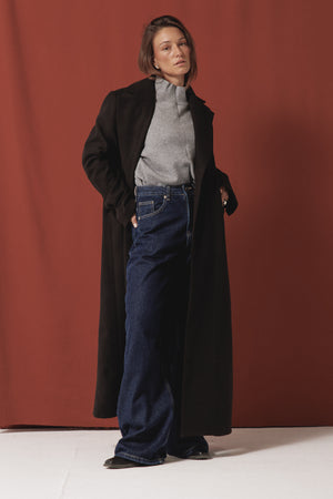 Structured Wool Coat in Black