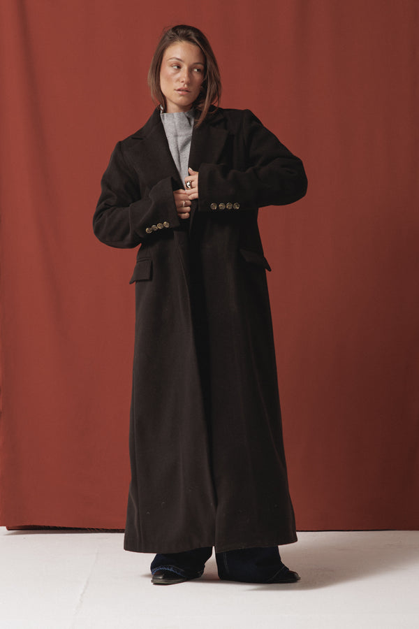 Structured Wool Coat in Black