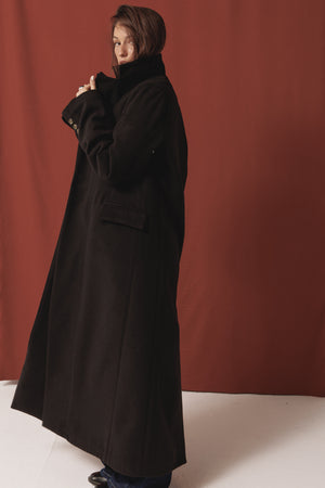 Structured Wool Coat in Black