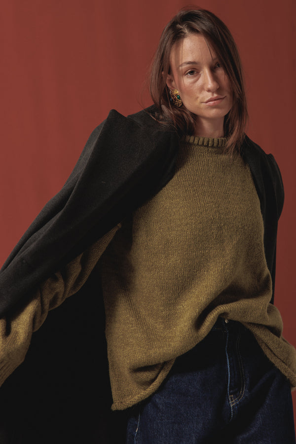 Structured Wool Coat in Dark Grey