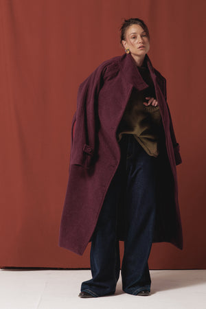Classic Coat in Dark Purple