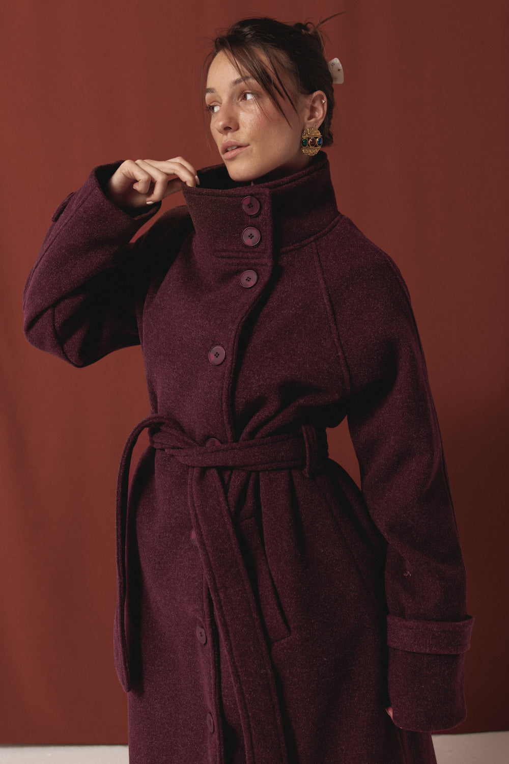 Classic Coat in Dark Purple