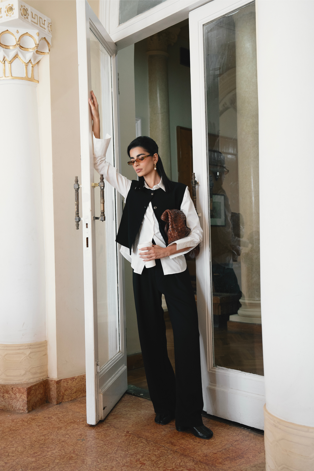Cropped Vest in Black