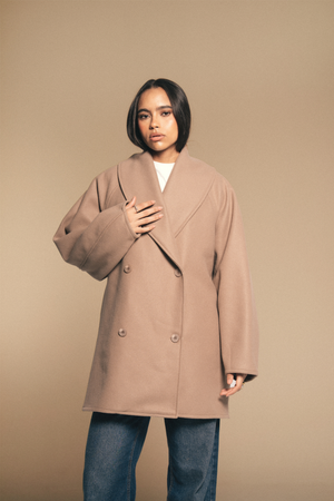 Double Breasted Cardigan in Cafe