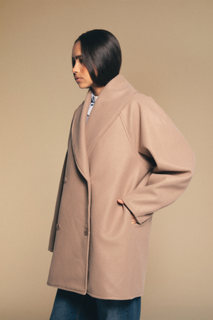 Double Breasted Cardigan in Cafe