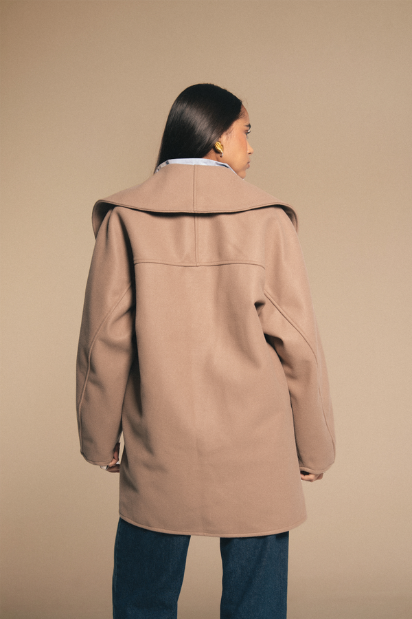 Double Breasted Cardigan in Cafe