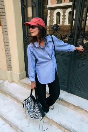 Striped Shirt With Side Button