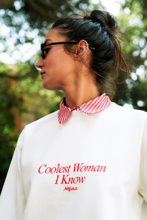 Coolest Woman I Know Sweatshirt in Off White