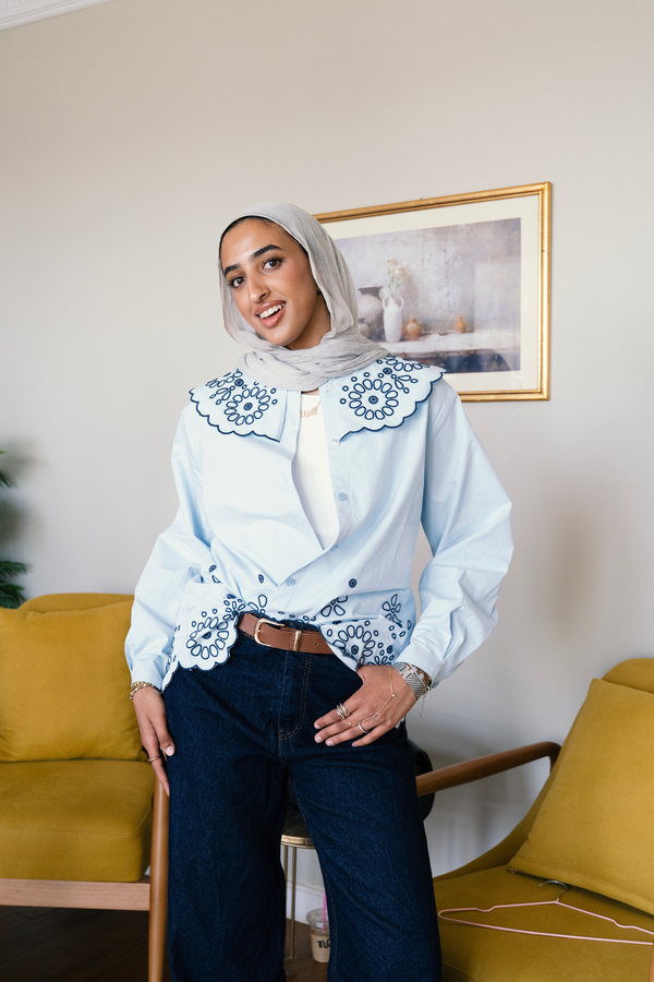 Embroidered Shirt in Blue