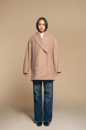 Double Breasted Cardigan in Cafe