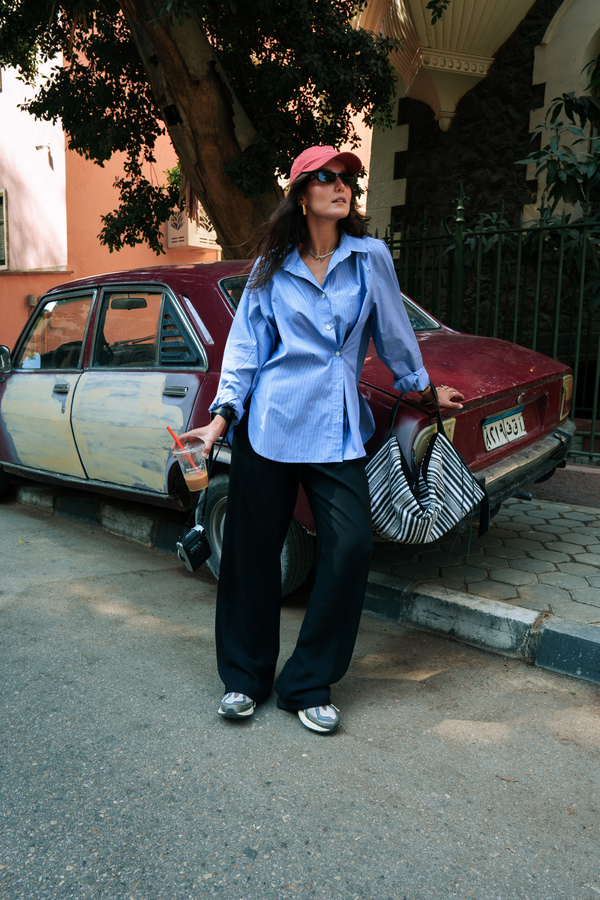 Striped Shirt With Side Button