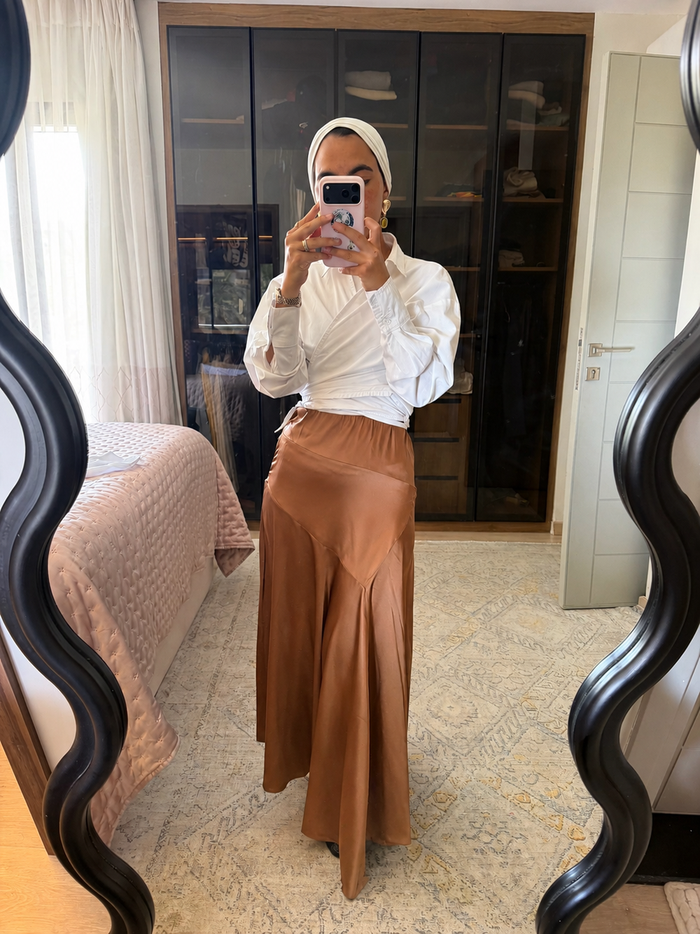Multi Cut Skirt in Brick