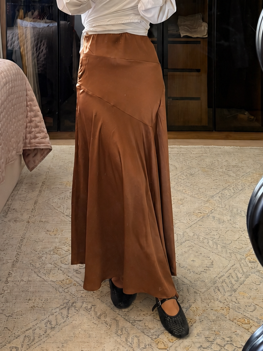 Multi Cut Skirt in Brick