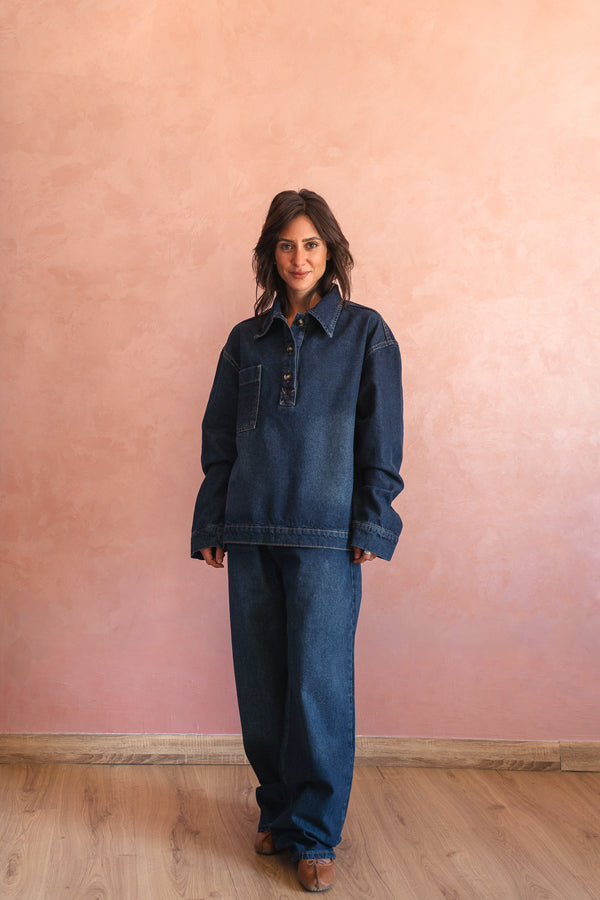 Denim Pants in Dark Blue