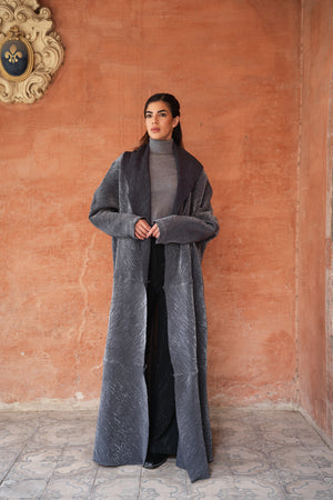 Pleated Kaftan in Grey