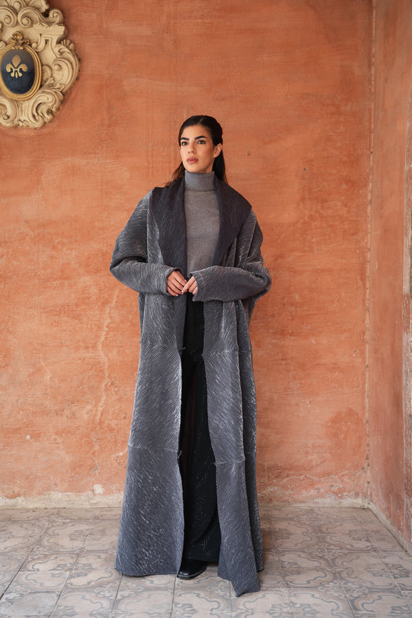 Pleated Kaftan in Grey