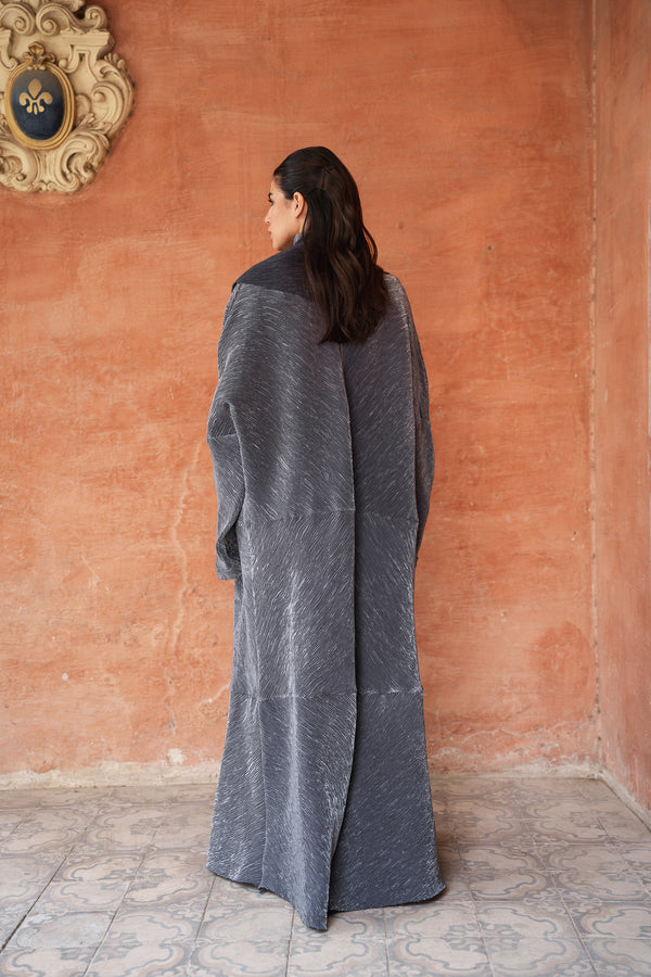 Pleated Kaftan in Grey