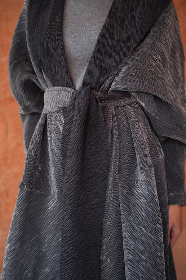 Pleated Kaftan in Grey