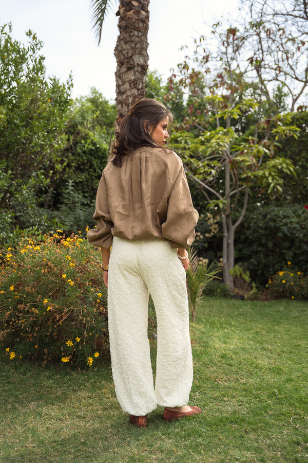 Balloon Lace Pants in White