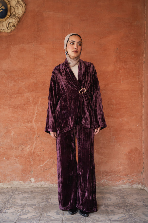 Side Buckle Set in Dark Purple