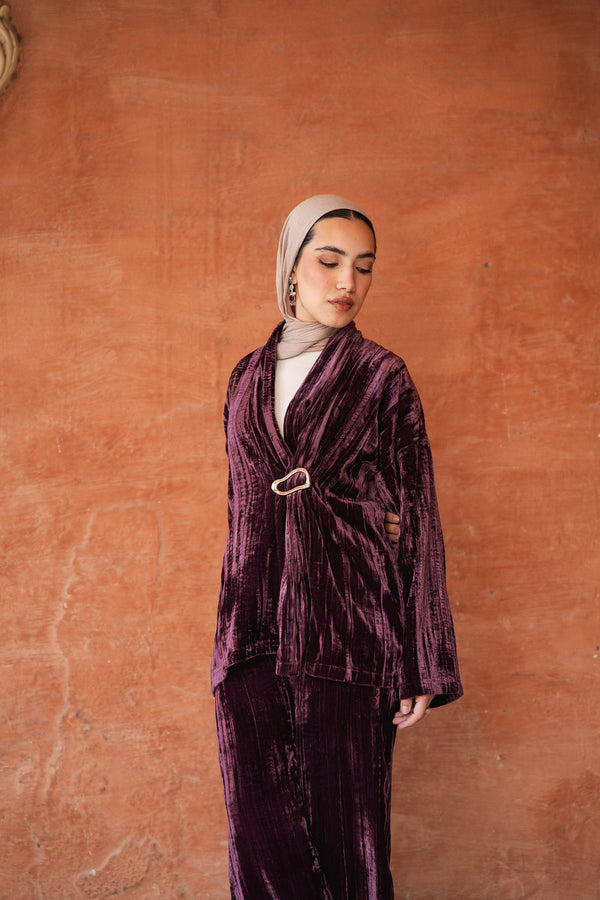 Side Buckle Set in Dark Purple