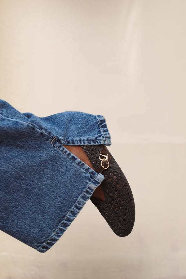 Denim Pants With Side Hem Slits