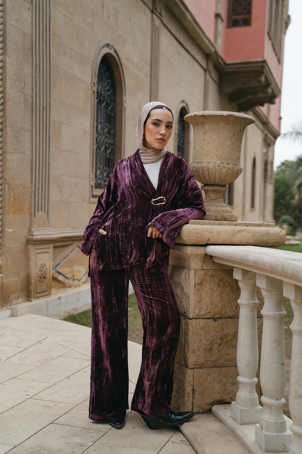 Side Buckle Set in Dark Purple