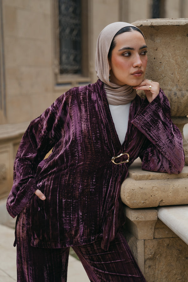 Side Buckle Set in Dark Purple