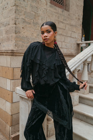 Velvet Balloon Pants