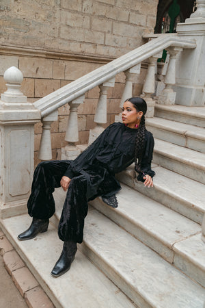 Velvet Balloon Pants